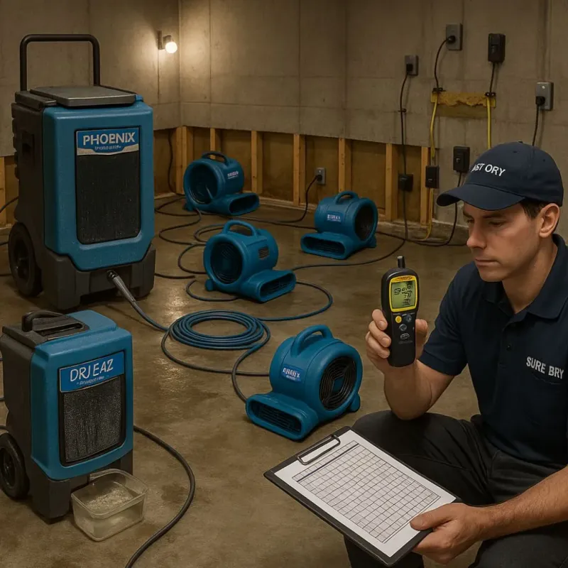 Structural Drying and Dehumidification process in Charles City, VA